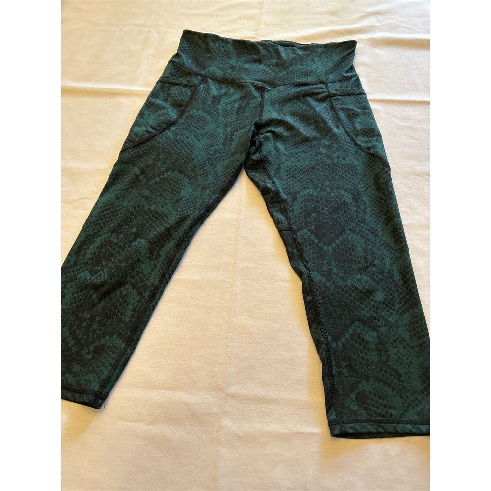 C9 Champion Women L Athletic Leggings Green Snake Print